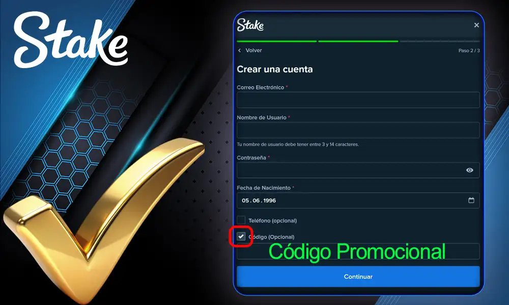Código de promoción Stake