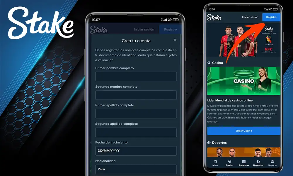 Cómo inscribirse a través de la aplicación Stake Argentina